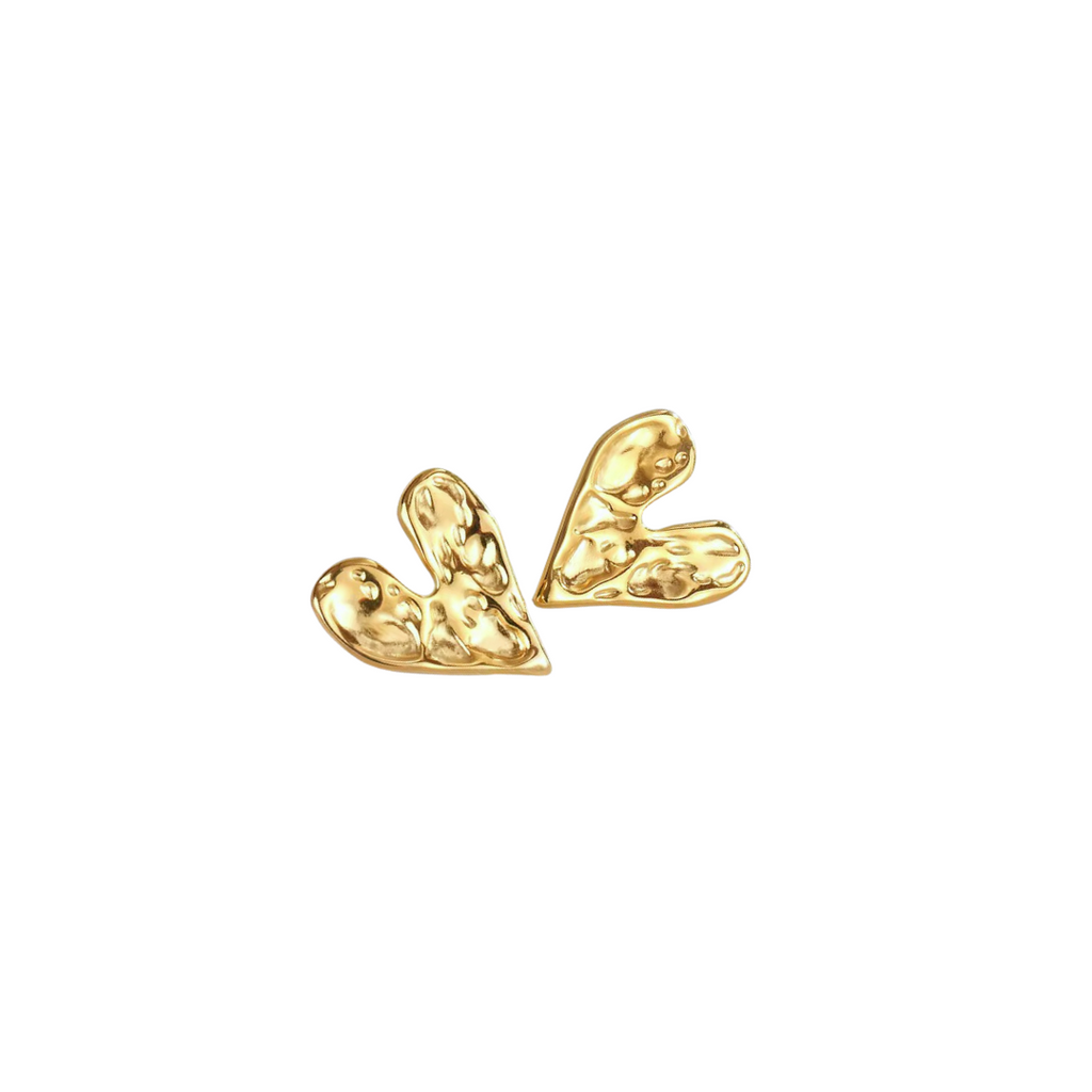 18k gold plated hammed stainless steel studs.