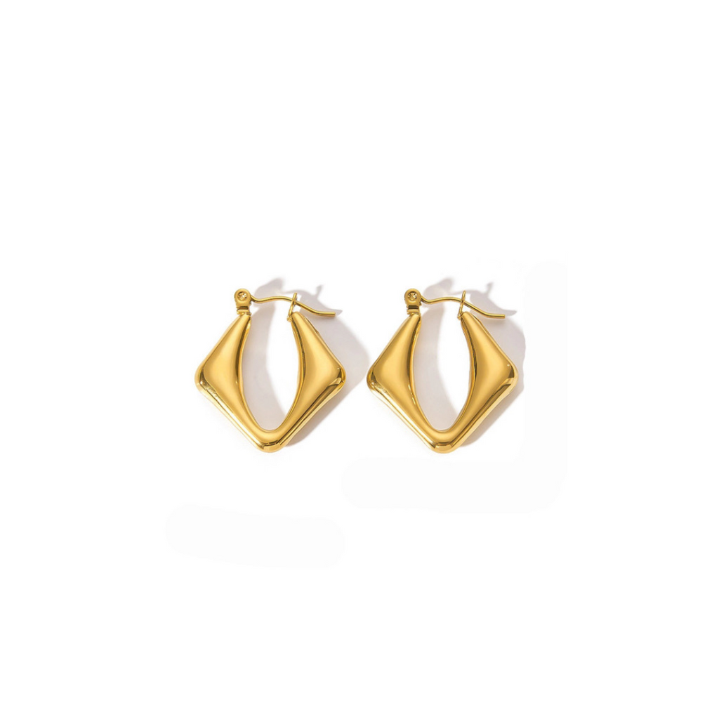 18K Gold Plated Triangle Hoops