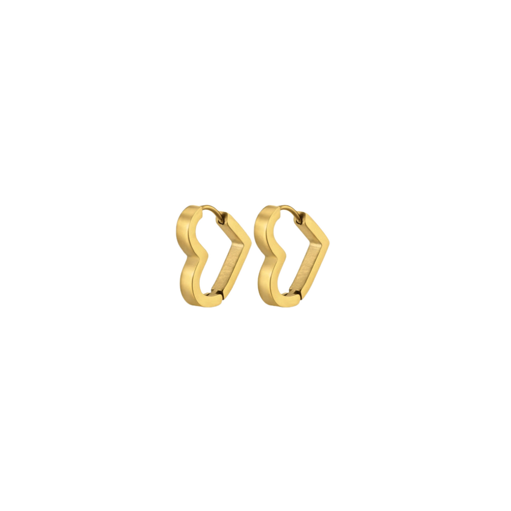 18K Gold Plated Heart Hoops