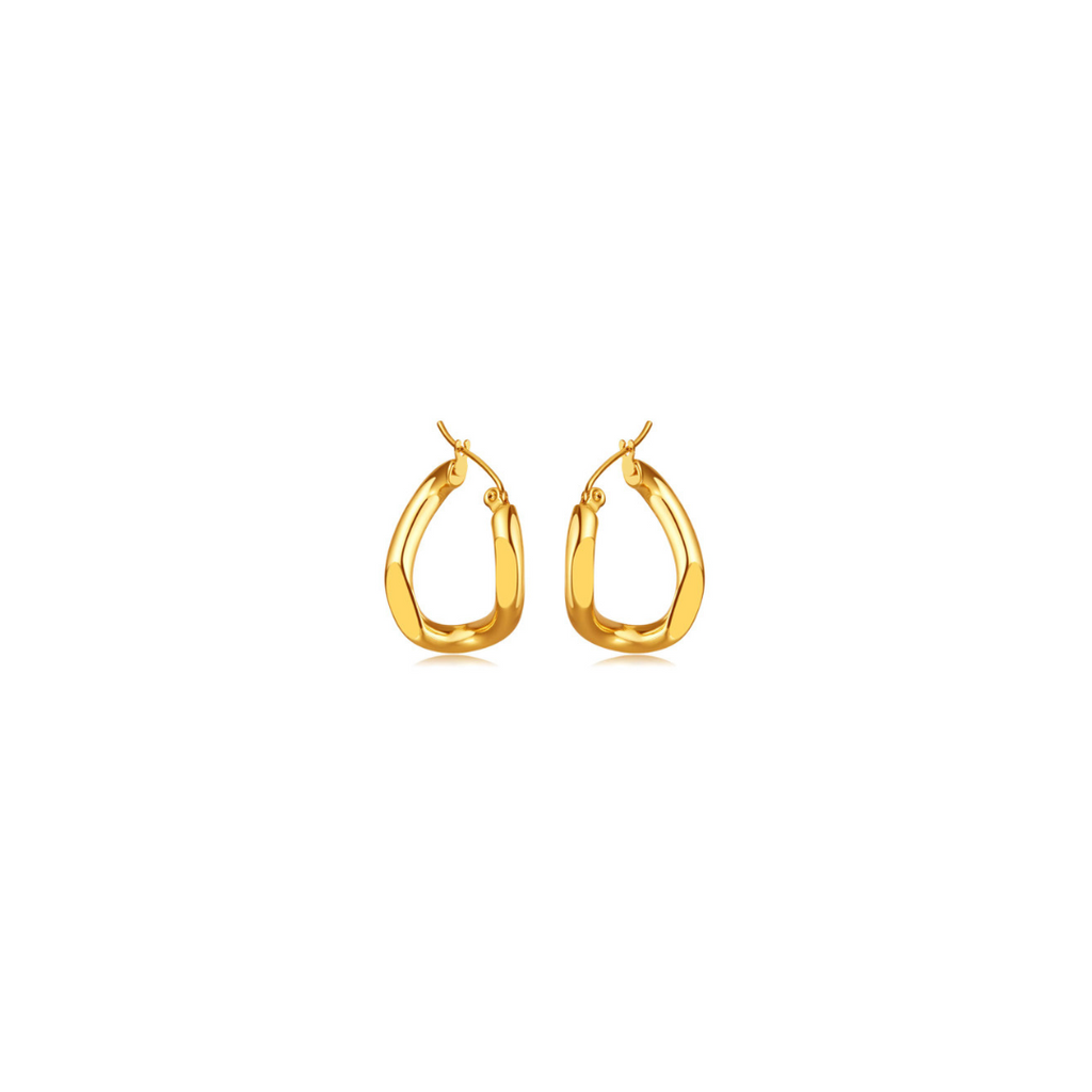 Irregular shaped 14K Gold Plated Hoops - 2025