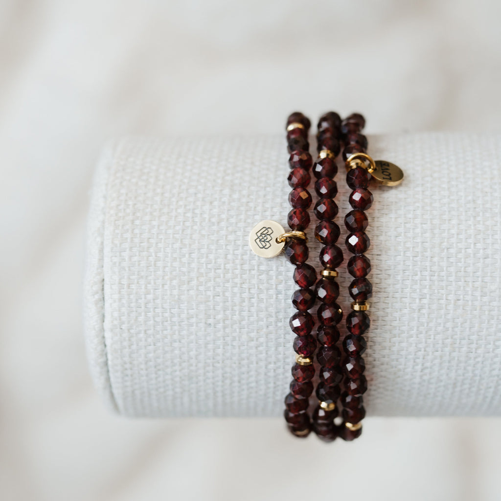 4mm garnet beads with gold spacer jewelry