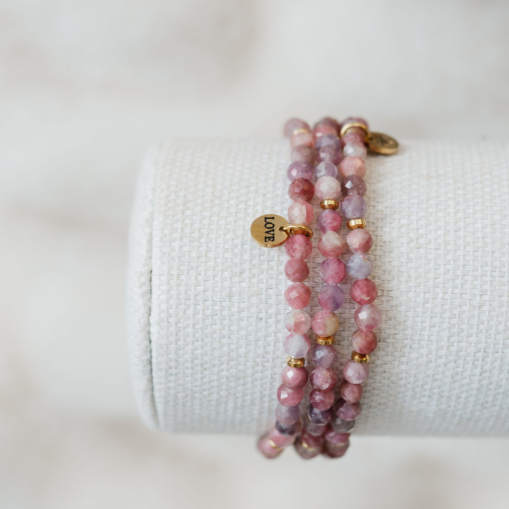 Beaded bracelets with gold spacers